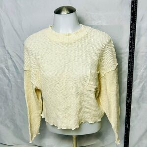 By Together + Collection*Cream Ribbed Mock Neck*Long Sleeve Sweater* Size M